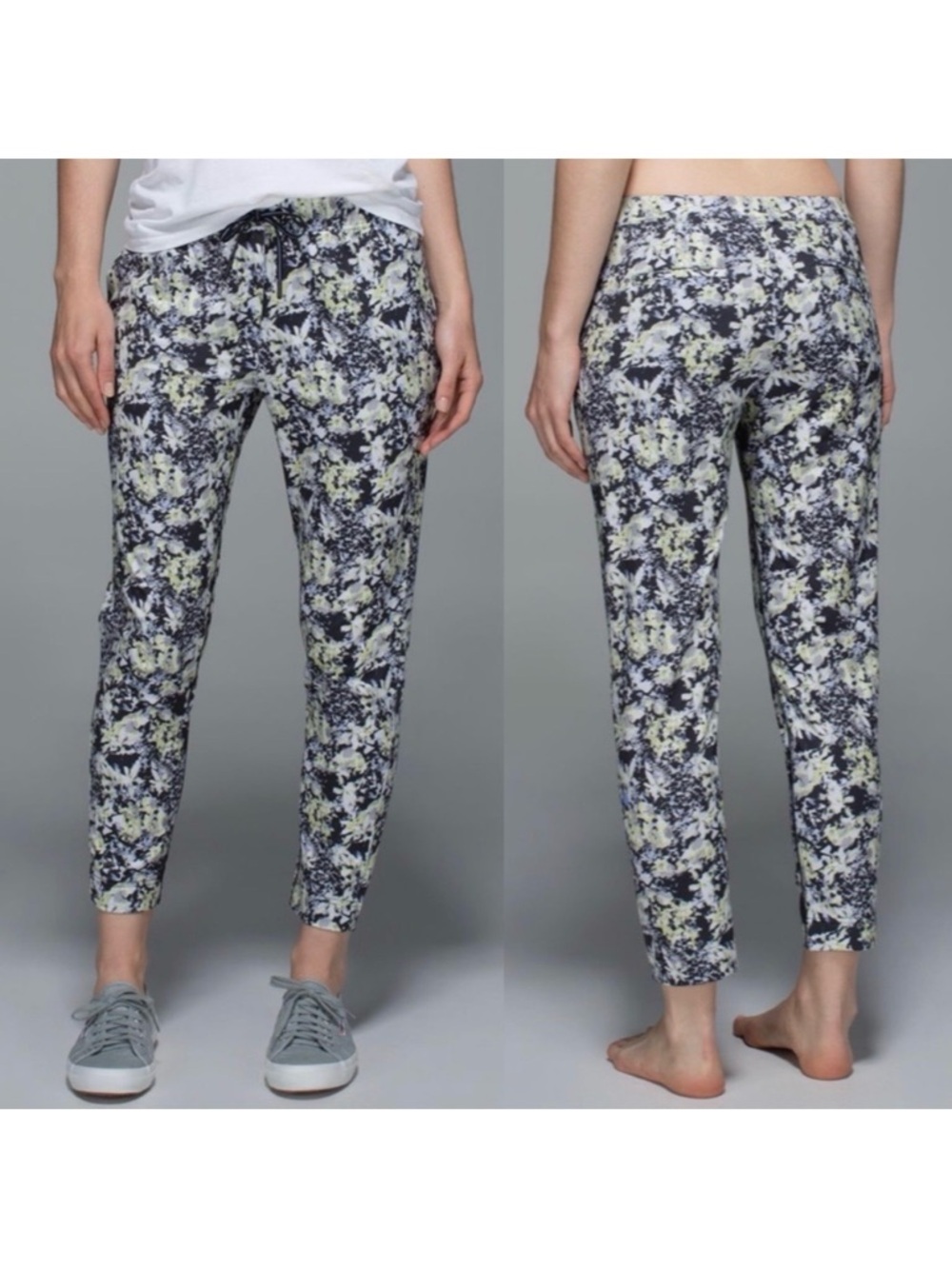 Lululemon Jet Crop Luxtreme Slim Pants: Crosscourt Petal Black Clarity Yellow